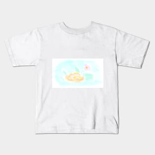 Easter, nest, eggs, flower, holiday, family, floral, spring, nature, watercolor, light Kids T-Shirt